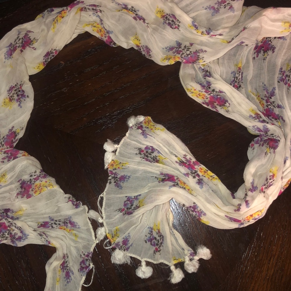 Tan Floral Scarf